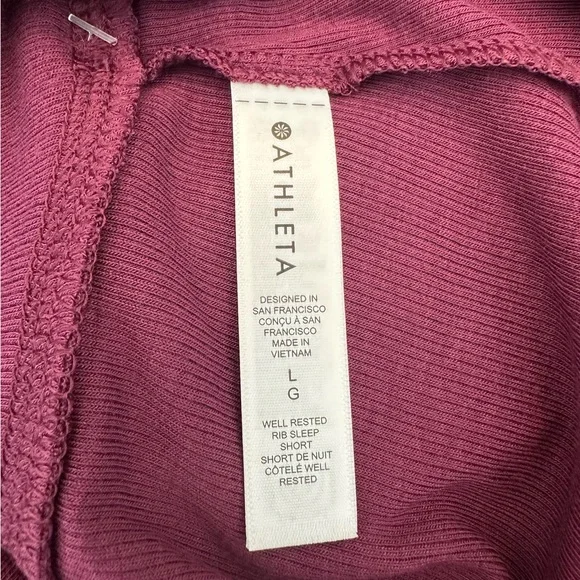 ☀️ New! ATHLETA Well Rested Rib Sleep Short size Large - Picture 6 of 8